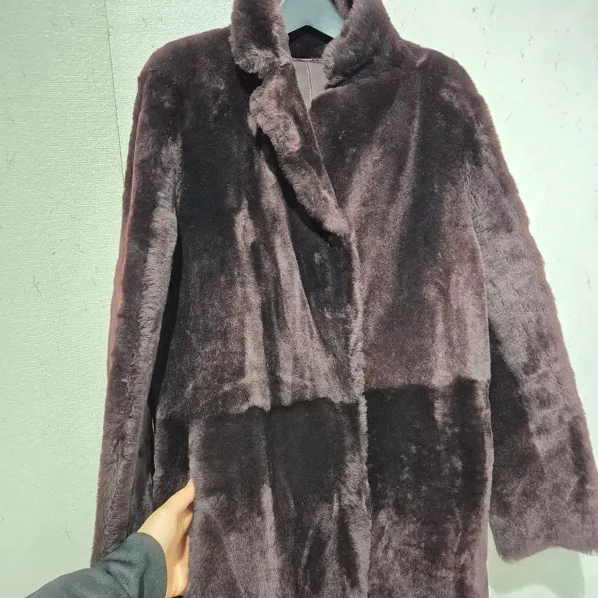 [BUNJANG] Genuine Leather Shearling Long Coat / 양가죽 무스탕 롱코트