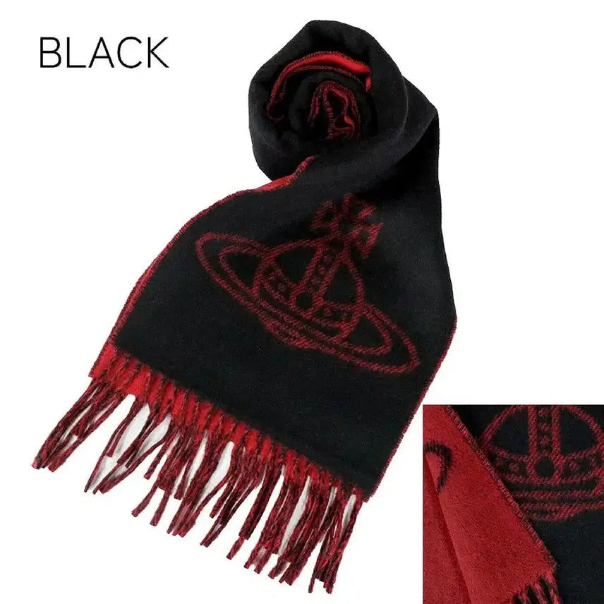 [BUNJANG] Vivienne Westwood Double Face Single Orb Muffler Black / 비비안 웨스트우드 더블 페이스 싱글 오브 양면 머플러 블랙 목도리 orb