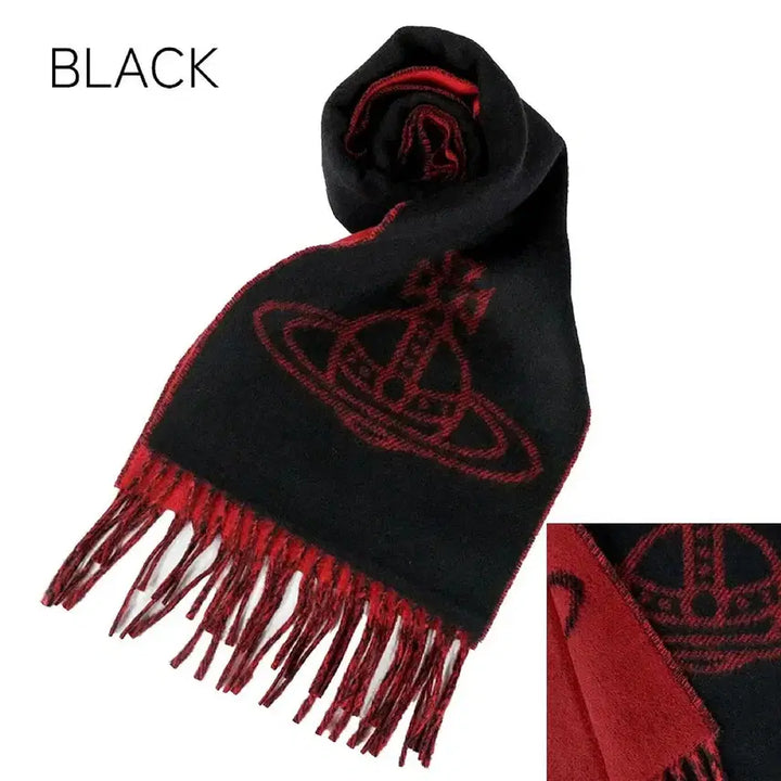[BUNJANG] Vivienne Westwood Double Face Single Orb Muffler Black / 비비안 웨스트우드 더블 페이스 싱글 오브 양면 머플러 블랙 목도리 orb