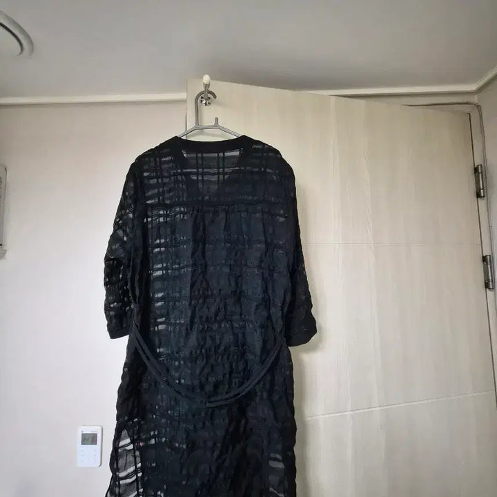 [BUNJANG] Black See-Through Long Cardigan / 블랙 시스루 롱 가디건