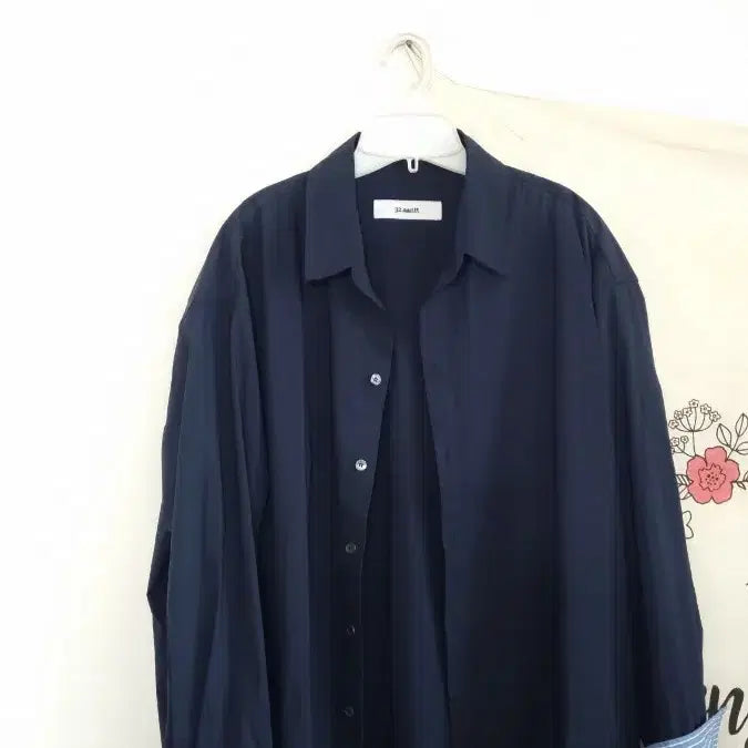 [BUNJANG] AANTT Navy Maxi Shirt Dress Robe / 32.aantt브랜드의 네이비 맥시 셔츠 원피스 로브