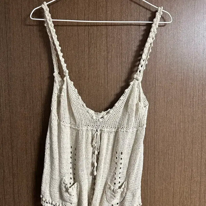 [BUNJANG] Vintage Crochet Layered Vest / 빈티지 크로셰 베이지 아이보리 뜨개 레이어드 조끼 베스트 뷔스티에