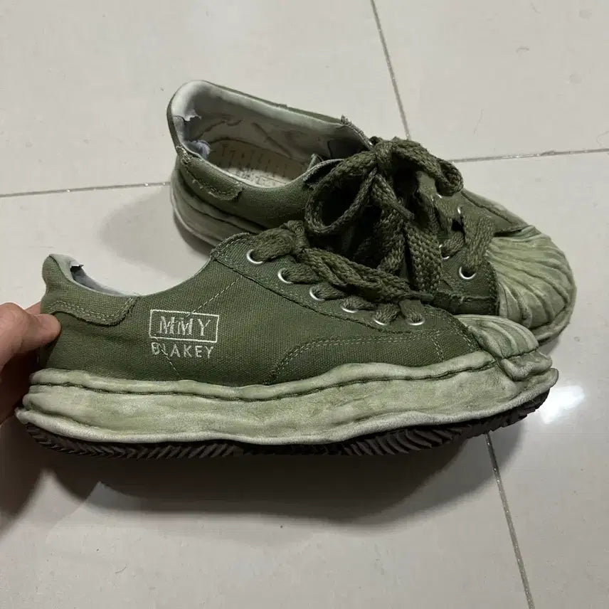 [BUNJANG] Maison Mihara Yasuhiro Blakey Khaki Sneakers / 메종 미하라 야스히로 블레이키 카키