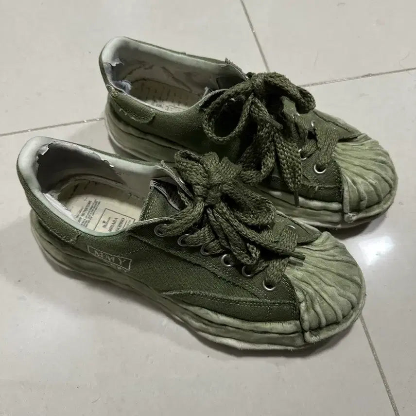 [BUNJANG] Maison Mihara Yasuhiro Blakey Khaki Sneakers / 메종 미하라 야스히로 블레이키 카키