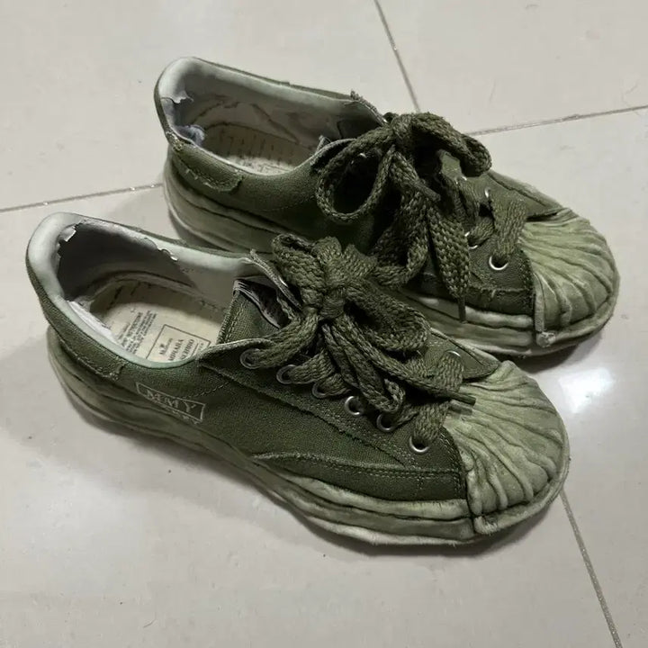 [BUNJANG] Maison Mihara Yasuhiro Blakey Khaki Sneakers / 메종 미하라 야스히로 블레이키 카키