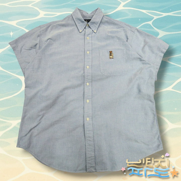 [BUNJANG] L 90s Polo Ralph Lauren OG Polo Bear Chambray Short Sleeve Shirt / L 90s POLO 폴로랄프로렌 OG 폴로베어 샴브레이 반팔셔츠