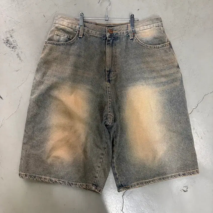 [BUNJANG] Vintage Washing Bermuda Denim Pants M / 만원샵 빈티지 워싱 버뮤다 데님 팬츠 M