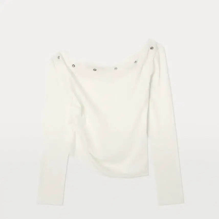 [BUNJANG] MIXXO Eyelet One-Shoulder Long Sleeve T-Shirt Ivory / 미쏘 아일렛 원숄더 긴팔 티셔츠 아이보리