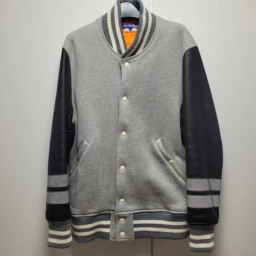 [BUNJANG] Junya Watanabe Leather Sleeve Varsity Jacket / 준야와타나베 가죽 소매 바시티 자켓