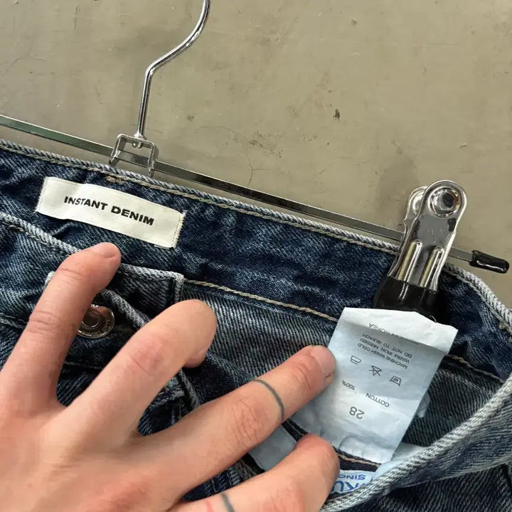 [BUNJANG] Instant Denim Washed Straight Denim Pants 28 / 만원샵 인스턴트데님 워싱 스트레이트 데님 팬츠 28