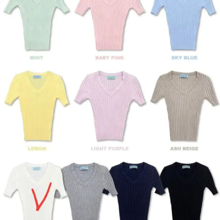 [BUNJANG] Faye Jade V-Neck Ribbed Knit Short Sleeve T-Shirt White / 페일제이드 브이넥 리브드 골지 반팔 니트 화이트