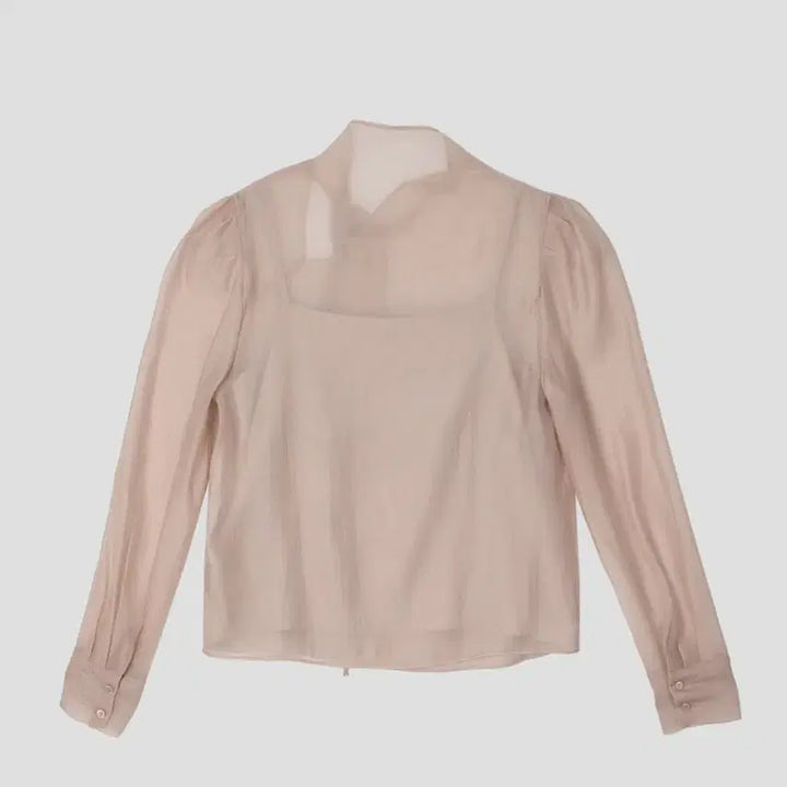 [BUNJANG] T.P.O.F. See-through Ribbon Blouse / 티프오브 블라우스