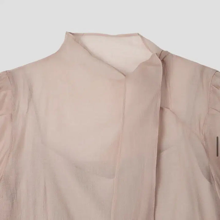 [BUNJANG] T.P.O.F. See-through Ribbon Blouse / 티프오브 블라우스