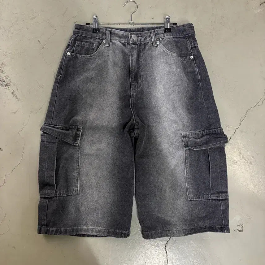 [BUNJANG] Vinted Denim Cargo Bermuda Shorts L / 만원샵 빈티지 데님 카고 버뮤다 팬츠 L