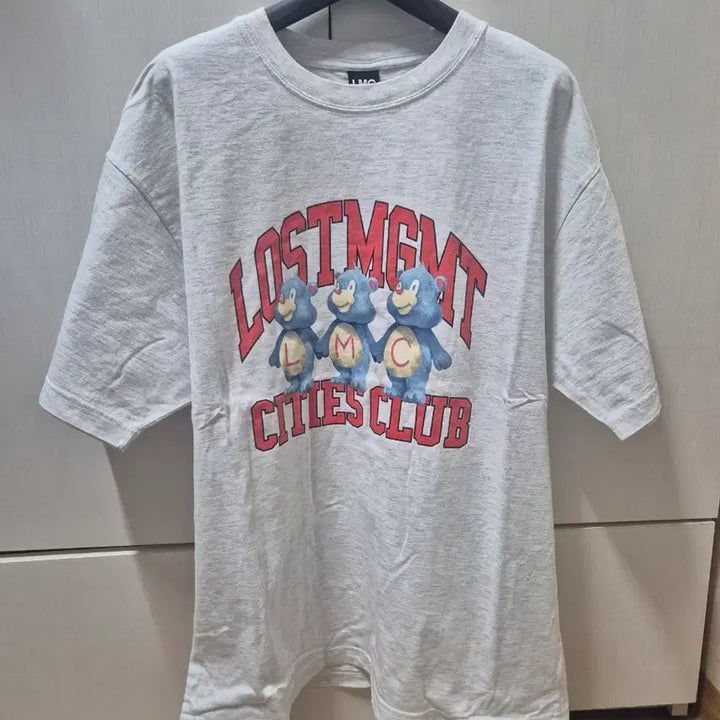 [BUNJANG] LMC Bear Short Sleeve T-Shirt - Mélange Grey / LMC 곰돌이 반팔 티셔츠 멜란지 그레이 L