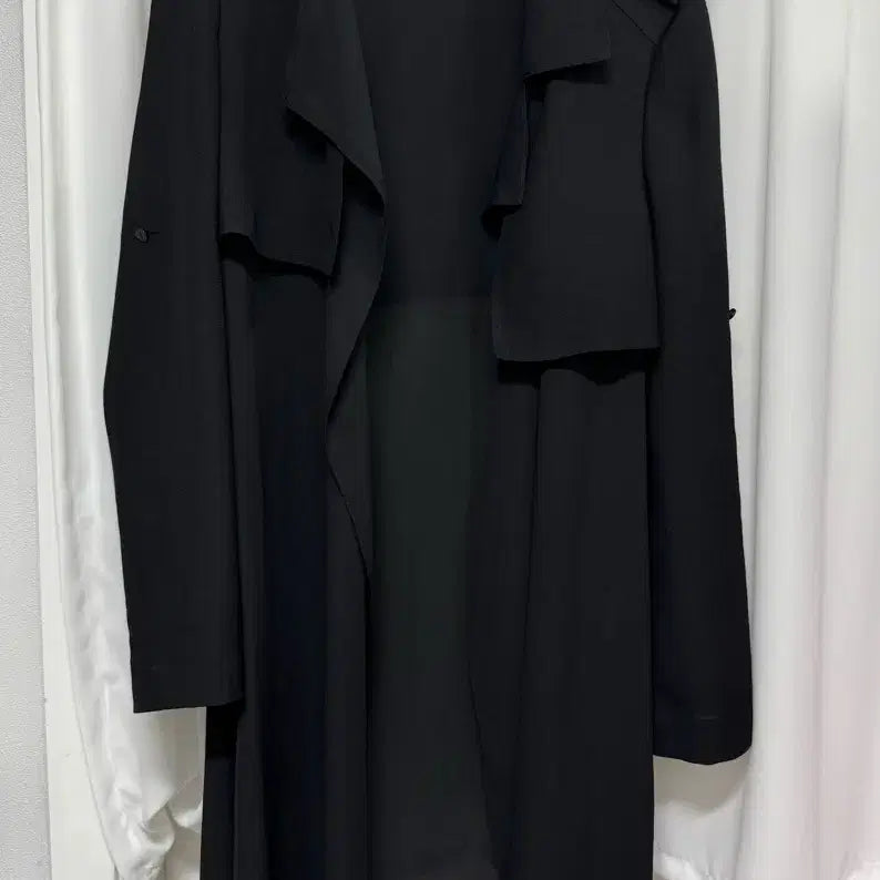 [BUNJANG] GGPX Black Chiffon Trench Coat / GGPX 블랙 쉬폰 트렌치 자켓