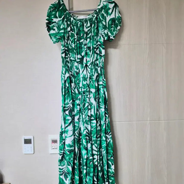[BUNJANG] MINIMARY Leaf Pattern Dress / MINIMARY 그린 잎 패턴 원피스