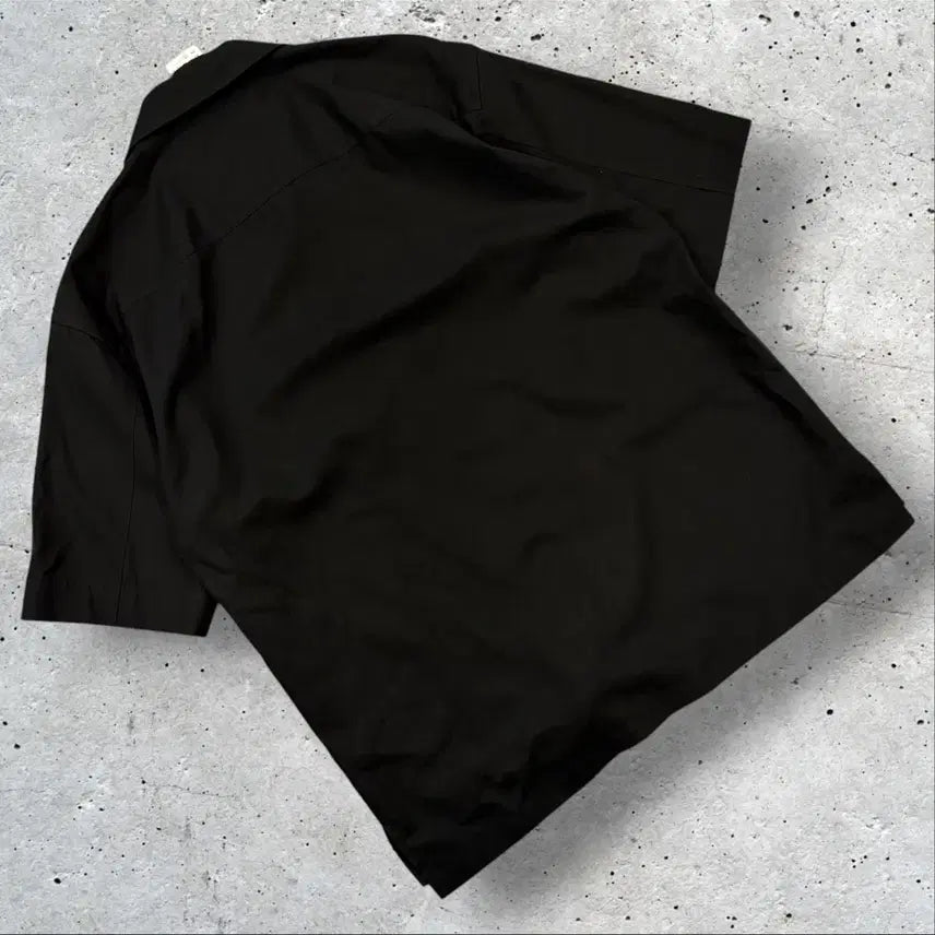 [BUNJANG] Solid Homme 20SS Black Open Collar Short Sleeve Shirt Size 50 / [50] 20ss 솔리드옴므 블랙 오픈 카라 반팔 셔츠