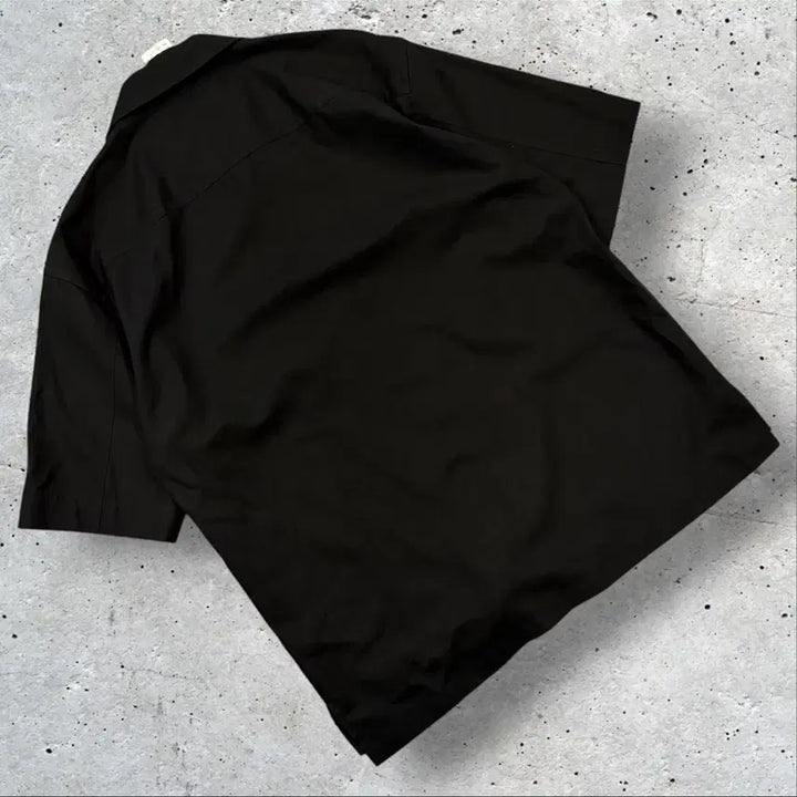 [BUNJANG] Solid Homme 20SS Black Open Collar Short Sleeve Shirt Size 50 / [50] 20ss 솔리드옴므 블랙 오픈 카라 반팔 셔츠