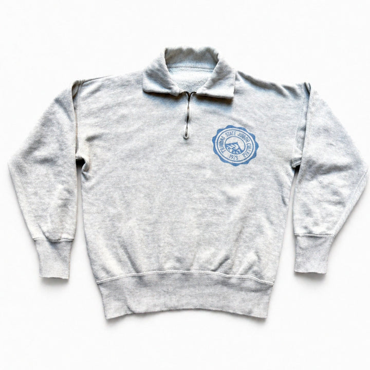 [BUNJANG] 1950s Trinidad State Junior College 1/4 Zip-Up Sweatshirt (100-105) / 50s 빈티지 1/4 Zip-Up 스웻셔츠 100~105