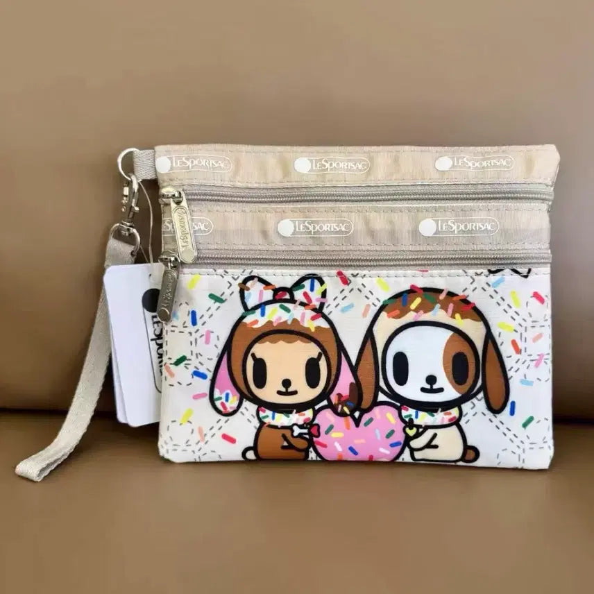 [BUNJANG] Lesportsac x tokidoki Donut Zipper Strap Pouch / [예약]레스포삭x tokidoki토키도키 도넛 이중지퍼 스트랩 파우치