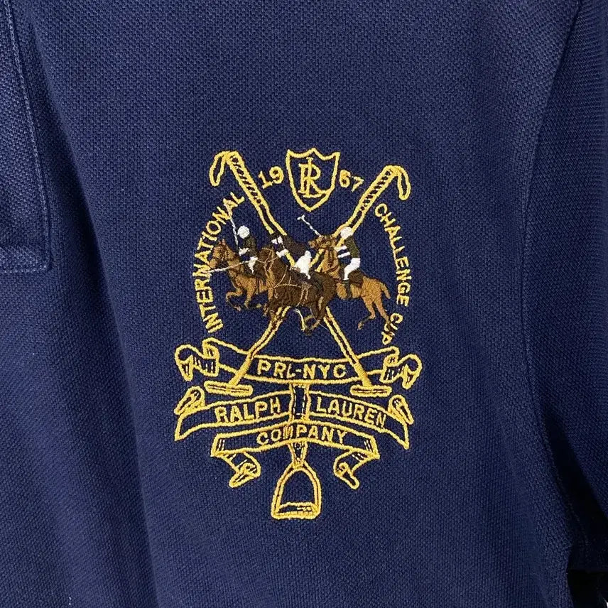 [BUNJANG] Polo Ralph Lauren Triple Pony Navy Polo Shirt L / 폴로 랄프로렌 트리플포니 네이비 카라티 L