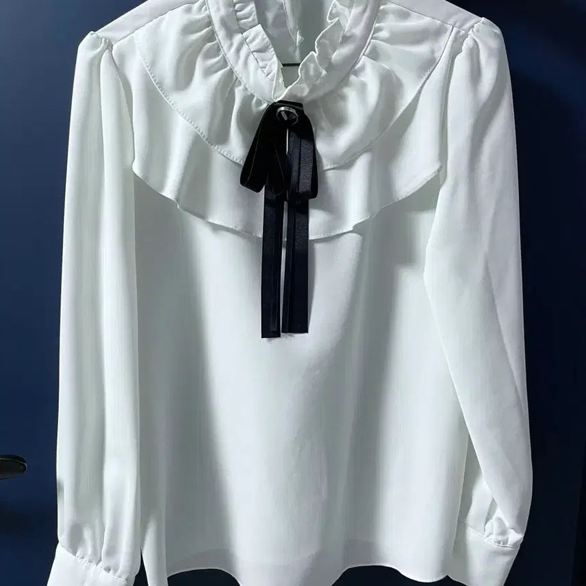 [BUNJANG] White Ribbon Blouse / 여성 블라우스 화이트 리본