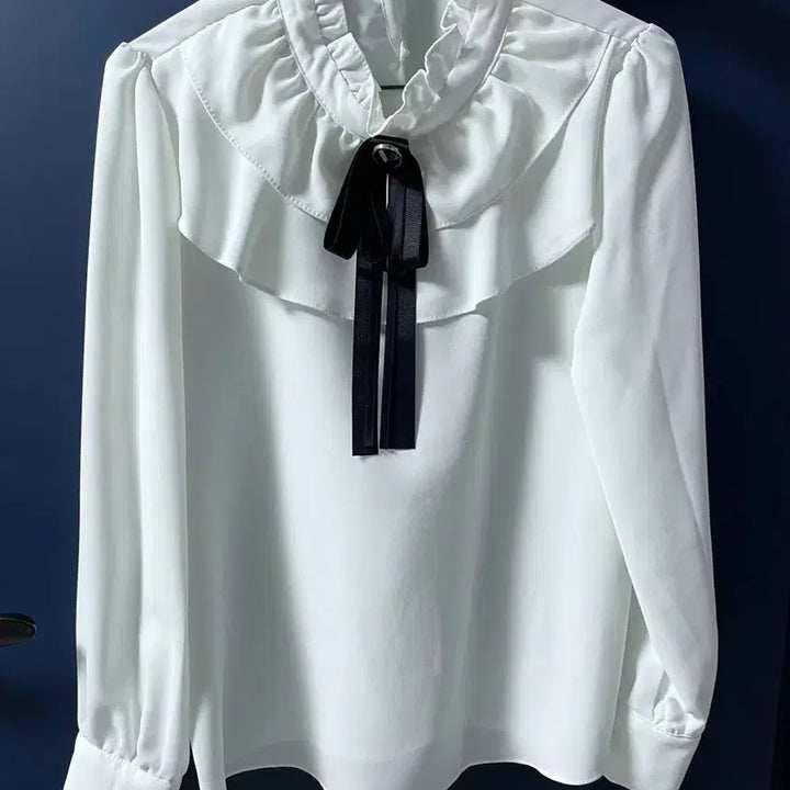 [BUNJANG] White Ribbon Blouse / 여성 블라우스 화이트 리본