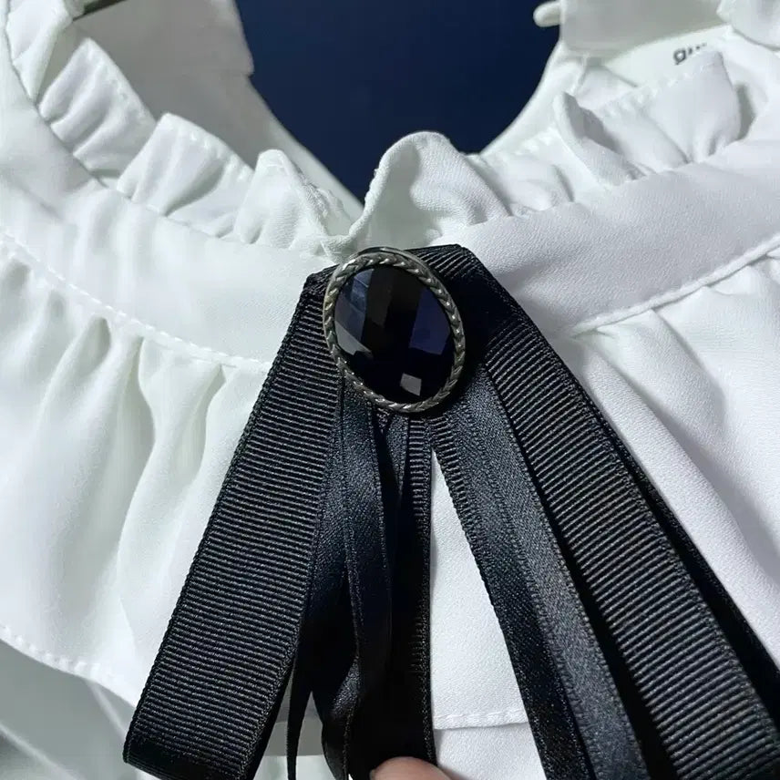 [BUNJANG] White Ribbon Blouse / 여성 블라우스 화이트 리본