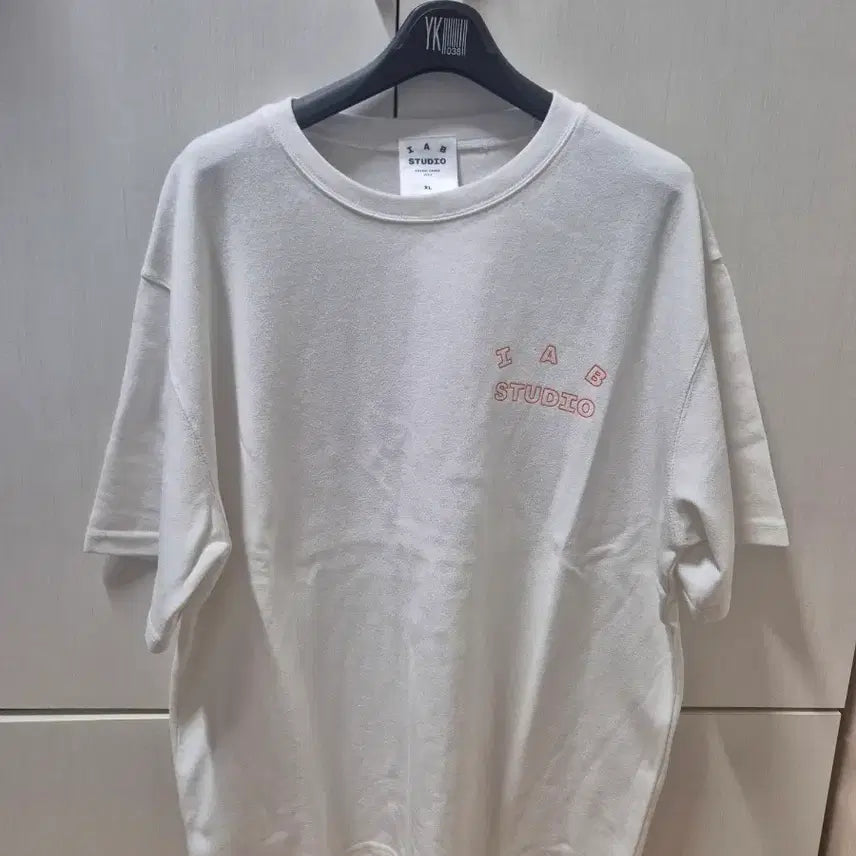 [BUNJANG] IAB STUDIO Line Logo T-Shirt White Orange XL / IAB STUDIO 라인 로고 티셔츠 화이트 오렌지 XL