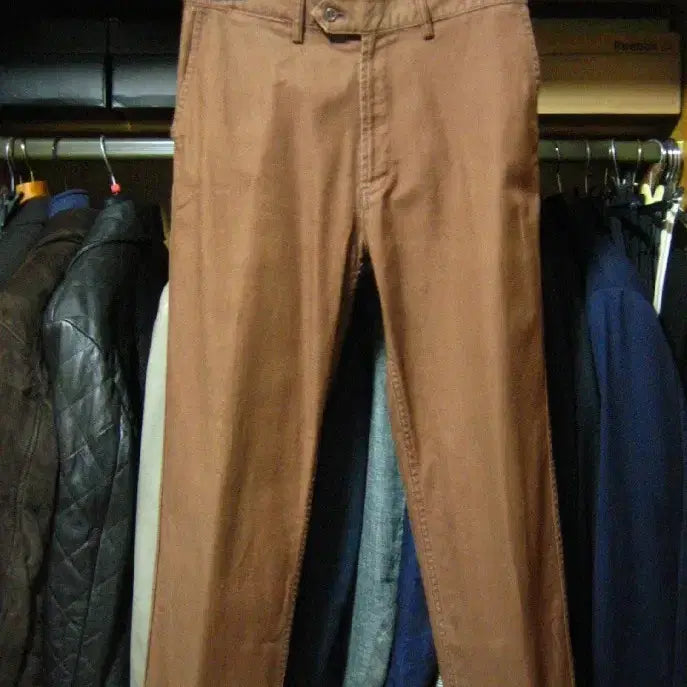 [BUNJANG] SHIPS Classic Dark Brown Garment Dyed Cotton 100% Denim Chino Pants / [판매] SHIPS LTD 쉽스 빈티지 브라운 클래식 데님 치노 팬츠