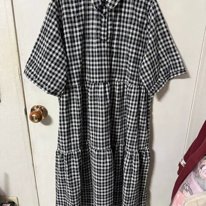 [BUNJANG] Plus Size Cute Checkered Dress / 빅사이즈 귀여운 체크원피스