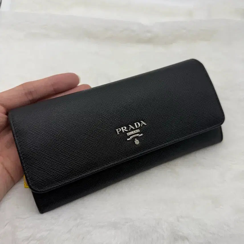 [BUNJANG] Prada Saffiano Leather Long Wallet Black / {A+/OS} 프라다 사피아노 블랙 여성장지갑