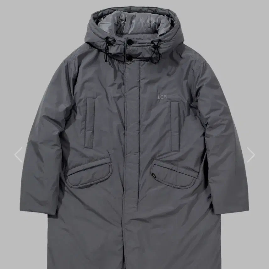 [BUNJANG] Lee Long Padded Hooded Parka Grey / Lee 리 롱패딩 후드 그레이