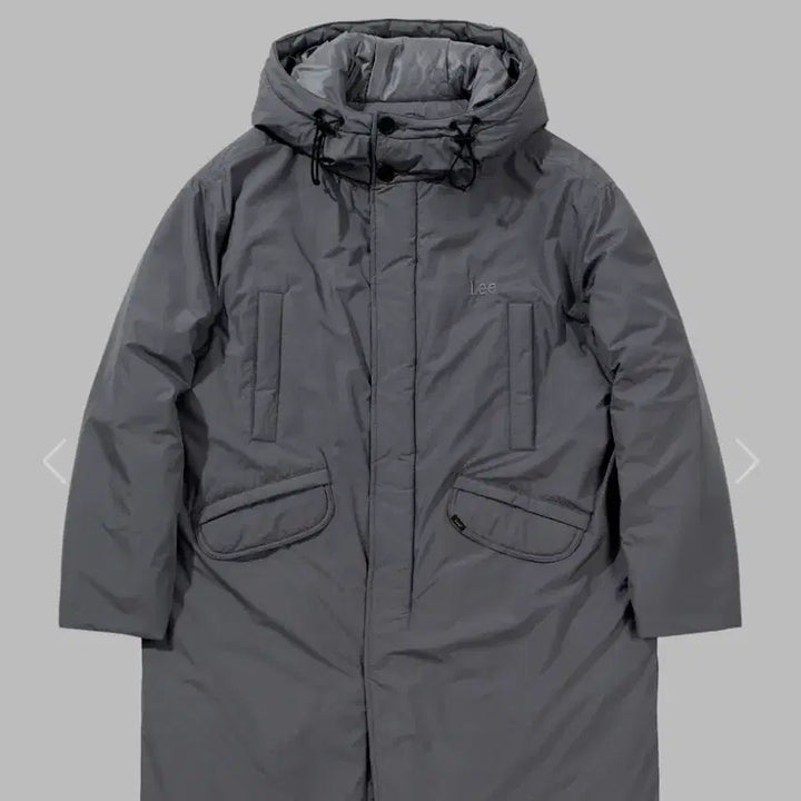 [BUNJANG] Lee Long Padded Hooded Parka Grey / Lee 리 롱패딩 후드 그레이