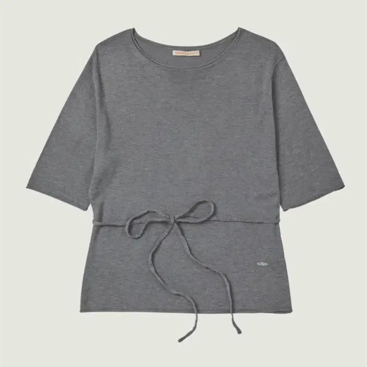 [BUNJANG] Vanilla Knit Strap Wool Half Sleeve Round Neck Knit / [새제품] 바닐라니트 VANILLA KNIT 스트랩 울 반팔 라운드 니트