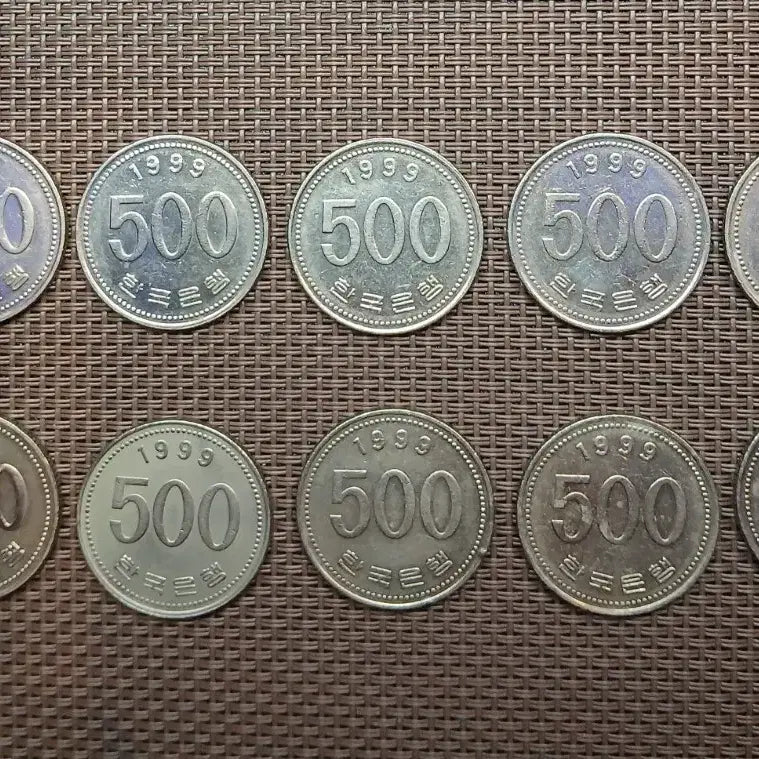 [BUNJANG] 1999 500 Won Coin Bundle Set (10 coins) / 1999년 500원 동전 10개 일괄