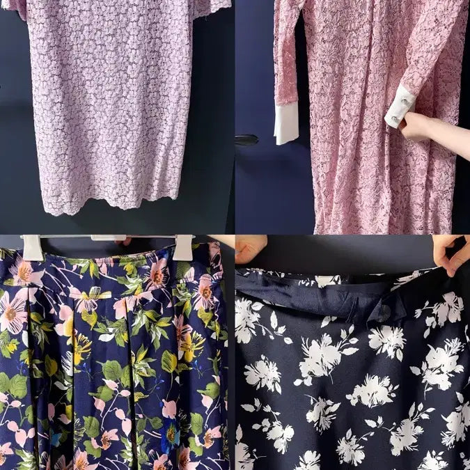 [BUNJANG] Floral Print Lace Dress Skirt / 레이스 원피스 꽃무늬 치마