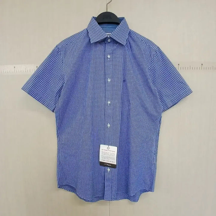 [BUNJANG] Dupont Blue Gingham Check Short Sleeve Shirt / 듀퐁 블루 깅엄체크 반팔 셔츠