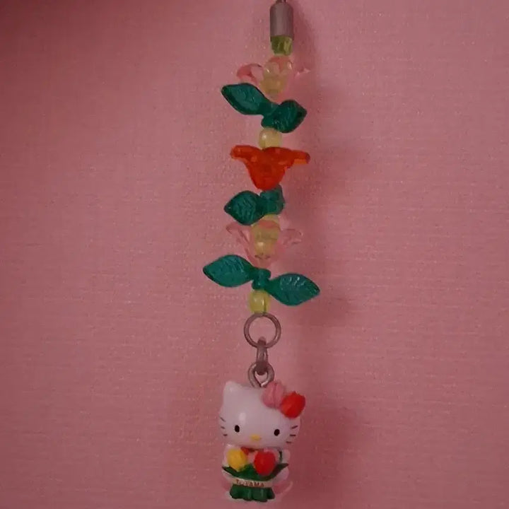 [BUNJANG] Sanrio Vintage Hello Kitty Tulip Bead Strap Charm / 도야마 지역한정 튤립 비즈형 키티스트랩 산리오 고전 헬로키티 키링