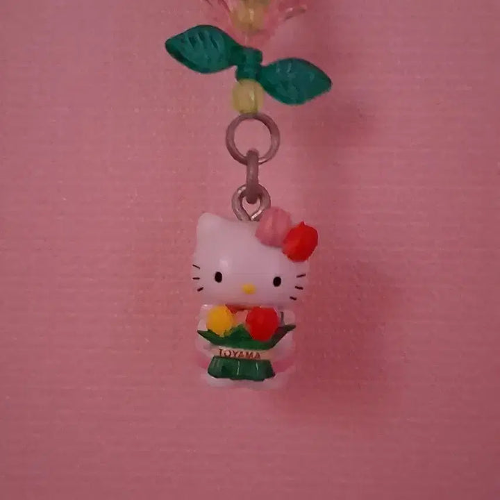 [BUNJANG] Sanrio Vintage Hello Kitty Tulip Bead Strap Charm / 도야마 지역한정 튤립 비즈형 키티스트랩 산리오 고전 헬로키티 키링