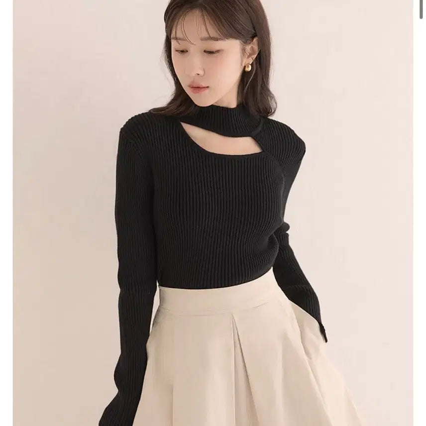 [BUNJANG] Roem Ribbed Choker Knit / 로엠 골지 초커 니트