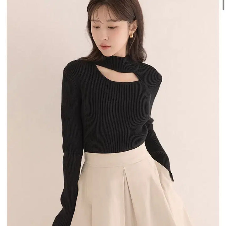 [BUNJANG] Roem Ribbed Choker Knit / 로엠 골지 초커 니트