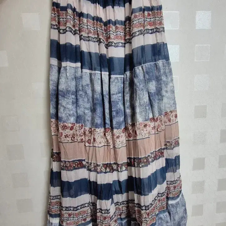 [BUNJANG] Vintage Bohemian Patchwork Flower Long Skirt / 빈티지 하구미 보헤미안 패치워크 플라워 롱 스커트