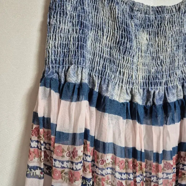 [BUNJANG] Vintage Bohemian Patchwork Flower Long Skirt / 빈티지 하구미 보헤미안 패치워크 플라워 롱 스커트