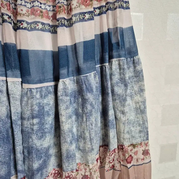 [BUNJANG] Vintage Bohemian Patchwork Flower Long Skirt / 빈티지 하구미 보헤미안 패치워크 플라워 롱 스커트