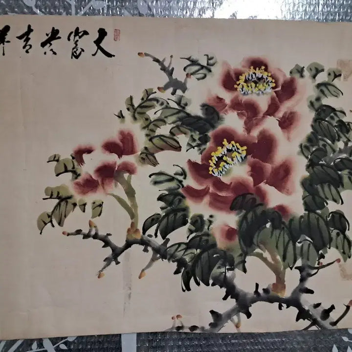 [BUNJANG] Korean Painting Peony Painting Old Artwork / 동양화 모란도 옛날그림