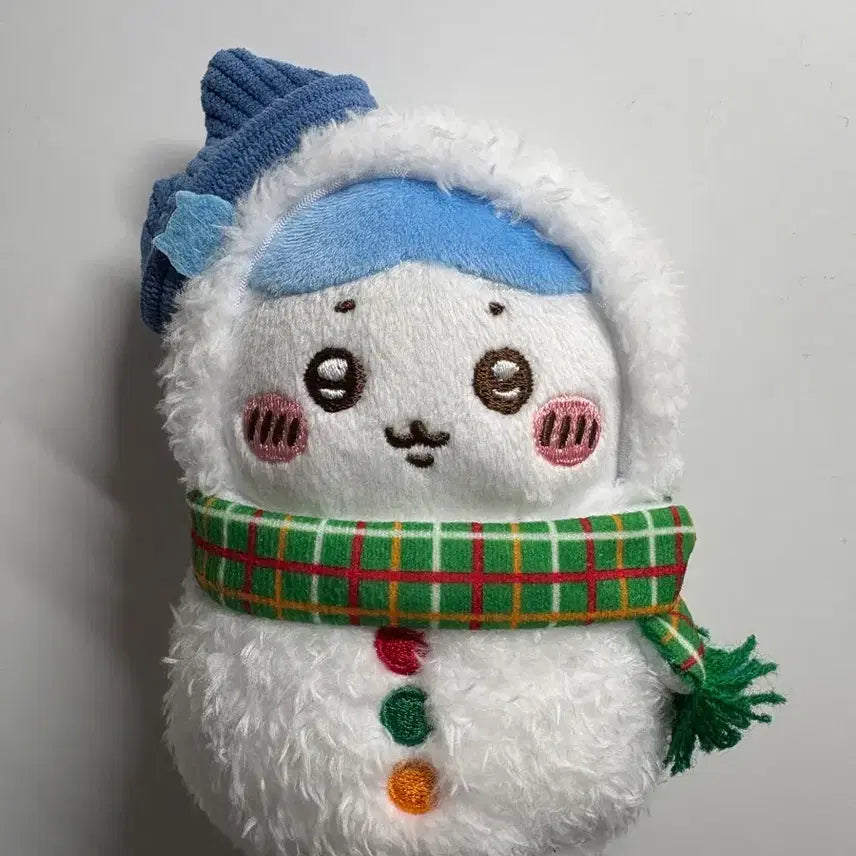[BUNJANG] Chiikawa Hachiware Snowman Plush Charm / 치이카와 하치와레 눈사람 쿠지 인형 키링