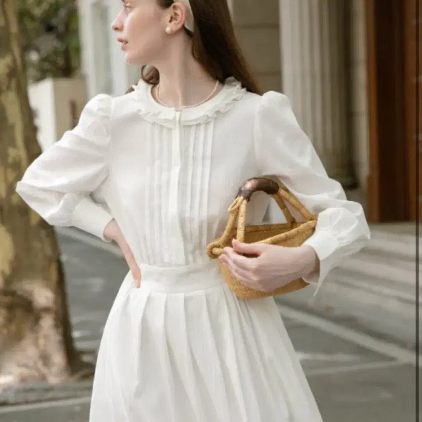 [BUNJANG] Renina Ruffle Neck Long Dress / 르니나 러플넥 원피스