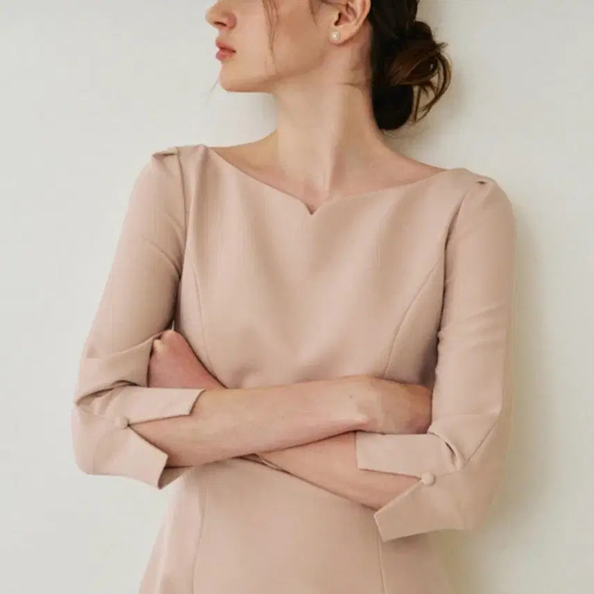 [BUNJANG] Grace U Carys H-Line One-Piece Dress (Pink, Small) / 그레이스유 Carys H-Line One-piece 신상